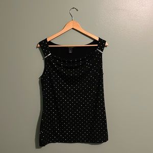 White House Black Market - Black blouse with studded silver accents - Large